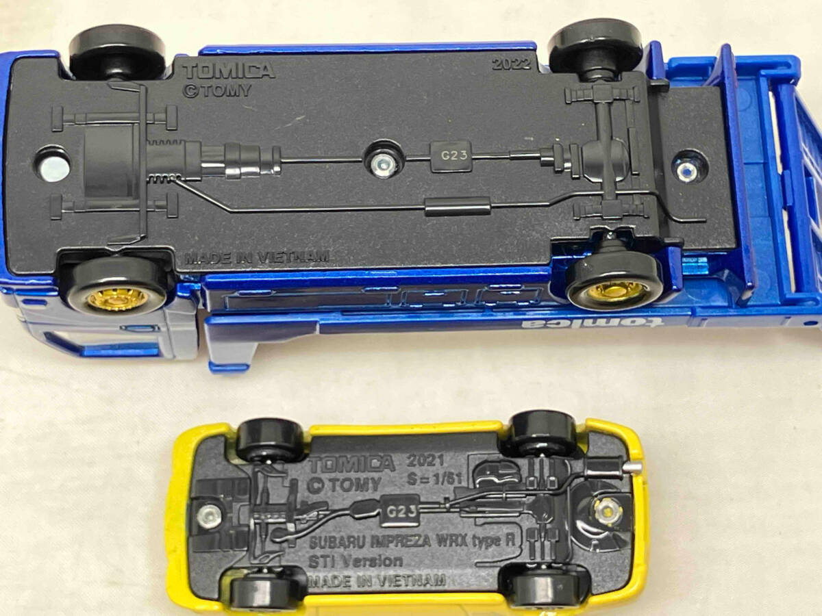 1/64 Tomica/Tomy Subaru WRX STI + Transporter